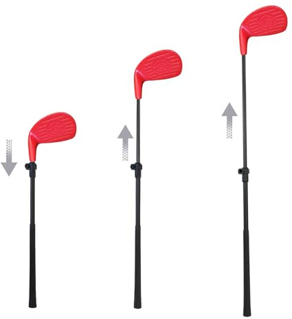 KOFULL Adjustable Golf Club with Oversize Head, 53-91 cm di lunghezza, Family Backyard Game Set Rosso