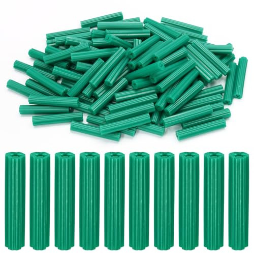 Litoexpe 200 Pcs 1/4 x 1-1/2 Plastic Screw Anchors