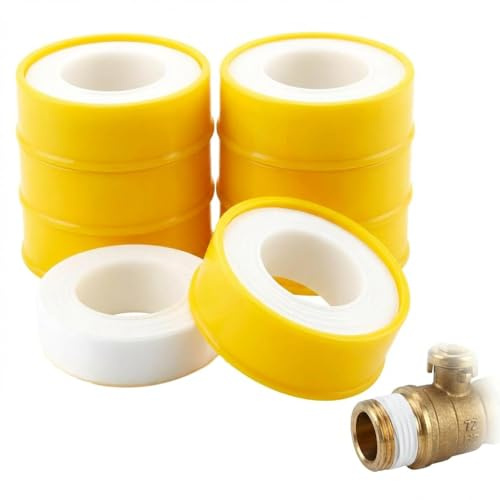 Snugcore 8 Pièces Ruban d'Étanchéité PTFE 19mm x 30m, Ruban Téflon de Plombier Haute Densité pour Raccords Filetés, Anti-Fuite pour Tuyaux d'Eau Gaz et Chauffage