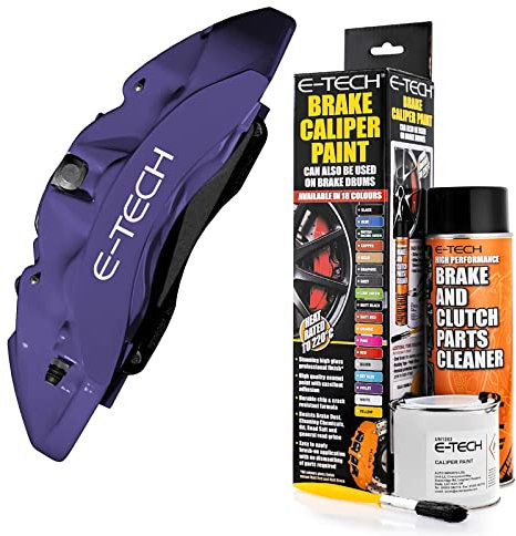 E-TECH Violet Brake Caliper/Drum Paint - EBCP-V - Complete Kit inc Paint/Cleaner & Brush