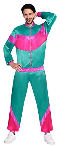 amscan 9906979 vuxen herr joggingdräkt storlek standard, flerfärgad