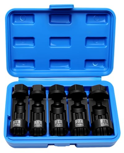 ZKTOOL 5-delat set för fjäderbensmuttrar i storleken 18-24mm, stötdämparemuttersats, verktyg för att ta bort stötdämpare