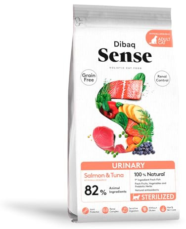 Dibaq Sense Cat Urinary - Lachs- und Thunfischfutter speziell zur Vorbeugung von Nieren und sterilisierten Katzen - 100 % natürlich und getreidefrei - 6 kg