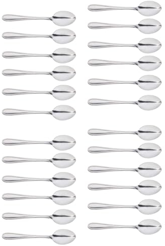ACAN Tradineur - Pack de 24 cucharas moka de acero inoxidable, cucharillas clásicas para postre, helado, tarta, té, infusiones - 12 cm