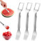 YALiya 3 Pezzi Taglierina a Forchetta per Anguria, Forchetta Anguria, 2-In-1 Stainless Steel Fruit Cutter, I Materiali Sono Spessi, I Bordi Sono Lisci, Il Taglio è Uniforme e Lo Strumento Piccolo