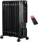 Nyxi 11-Fin Oil Filled 2500W Heater Radiator with Remote Control – 3 Power Settings, LED Display, 24-Hour Timer, Safety Overheat Protection, Portable with Castor & Cord Storage (Black, Model 3904)