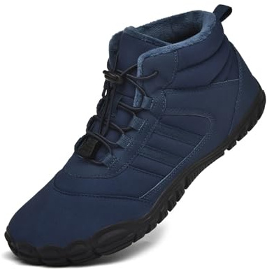 AONETIGER Scarpe Barefoot Invernali Donna Uomo Antiscivolo Stivali Neve Caldo Scarponcini Impermeabili Scarpe a Piedi Nudi da Trekking (88 Blue,44EU)