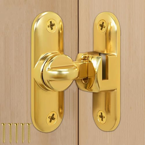 Serratura per Porta, 90/180 Scorrevole Chiusura per Porte Scorrevoli, Fienili, Bagni, Finestre, Cucine, Ecc (Oro)