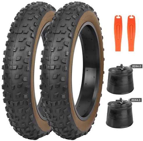 GRELiving 2-pack 20 x 4,0 tum tung e-cykel däck fat-cykel däck 98–406 20 PSI cykelkappa