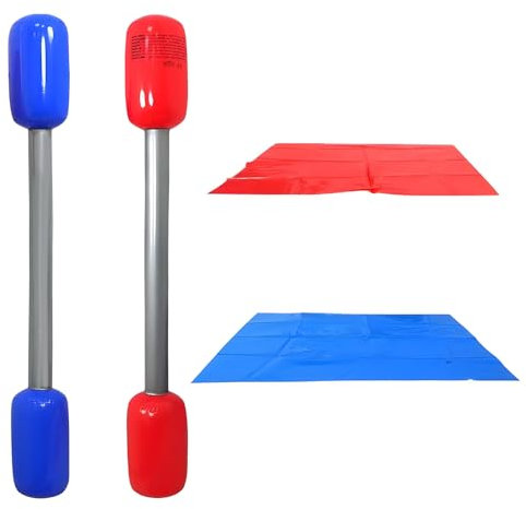 Inflatable Pugil Sticks, Gladiator Game Duel Sticks Set, Children’s Interactive Game Opposite Sticks with Mats for Kids Adults Party Beach Outdoor Games Water Playground