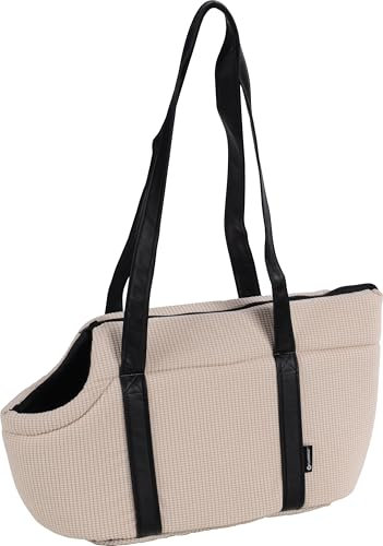 Hundetasche - Tragetasche Aaliyah Weiß – 46x23x25cm – Polyester – Öffnung Oben – herausnehmbares Kissen – Sicherheitsleine – Tragegriffe – Außentasche – pflegeleicht
