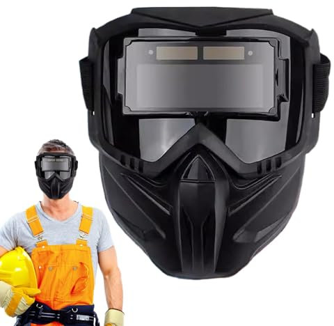 Casco de soldadura de oscurecimiento automático, antideslumbrante, máscara de visión grande, transpirable, aislante del calor, cubierta completa, casco para protección ocular en soldadura, molienda y