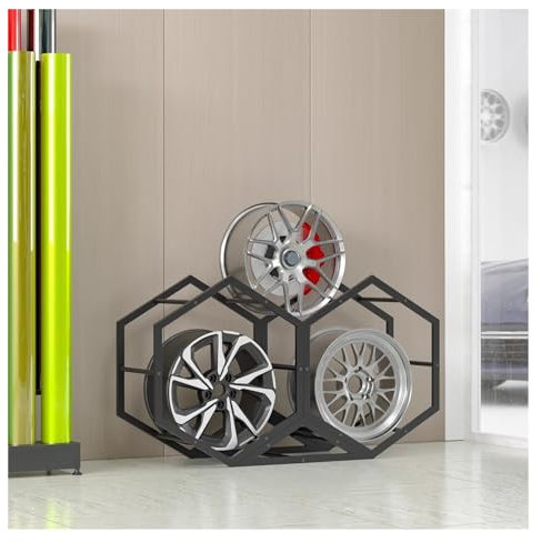 SaryEdge Espositore da Parete per Pneumatici, Supporto per Pneumatici Singoli per Auto in spazi ridotti, Robusto Porta Ruota(2+1