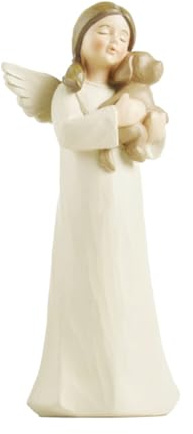 Figuritas de angelito esculpidas y pintadas a mano, estatuas de angelito abrazando un perro para regalos de entusiastas de mascotas, aniversario, cumpleaños