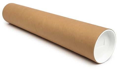 Mailing Tubes with End Caps. Pack of 3. Standard Duty or Heavy Duty. For Storage or Shipping of documents, artwork, or fragile items. Made in USA. 100% Recycled. (2'' x 36'' HD)