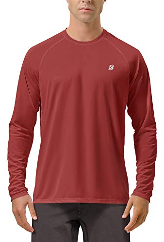 Roadbox Men's Long Sleeve Rash Vest, UPF 50+ UV Sun Protection Swim T-Shirt, Quick Dry Breathable Top for Swimming, Surfing & Holiday