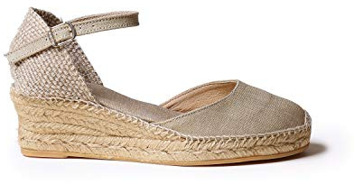 Toni Pons Espadrillas da Donna in Tessuto di Cotone - Romina - Pietra, 39 EU
