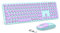 Wireless Keyboard and Mouse Set, seenda SK73-3 Colorful Keyboard Mouse Combo with USB and USB C Receiver, Compatible with Windows 7/8/10 Computer Laptop PC, Apple Macbook Pro/Air, Green and Purple