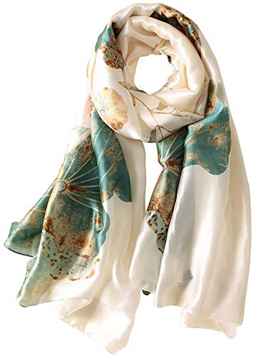 Silk Shawl Écharpe Chiffon Foglia Scarf - Neckerchief Head Wrap per Donne Estiva - Vintage Bridal Coperta Capo
