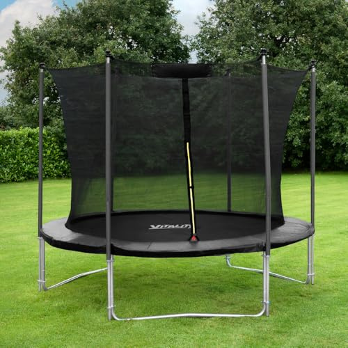METIS Garden Trampolines – 8ft, 10ft, 12ft, 14ft,15ft | Family Outdoor Fun – Padded Springs and Tall Net Enclosure (12ft, Voyager)