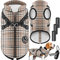 LOVPET® Hundejacke Hundemantel mit Geschirr, inkl. 45 Stück Kotbeutel + Spender, Hunde Winterweste gefüttert wasserdicht, Gepolsterte Weste Mit Brustgurt, Reflektoren, D-Ring 2XL, Beige