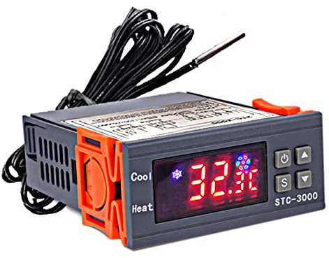 Karlak Controlador de Interruptor de Temperatura Digital STC-3000 ℃ ℉ Pantalla Relé de enfriamiento de calefacción Sensor NTC Termostato de Control de Temperatura para congelación de frigorífico