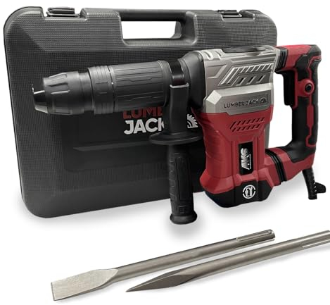 LUMBER JACK SDS Max Demolition Hammer 1300W 18J 230V Includes Chisels & Heavy Duty Storage Case