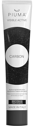 PIUMA Zahnpasta mit Bambuskohle - Natürliche Zahnaufhellung - Pfefferminzgeschmack, recycelbare Verpackung (75 ml)