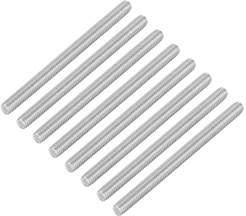 QUARKZMAN 8 Stück Gewindestangen, M6 x 80mm, 304 Edelstahl, Gewindestab mit metrischem Vollgewinde, M6-1 Gewindestift für Möbel- und Maschinenmontage