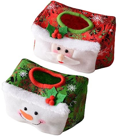 Cabilock Weihnachten Papier Tissue Box Protektoren 2 Stücke Tissue Abdeckungen für Decor Vlies Weihnachten