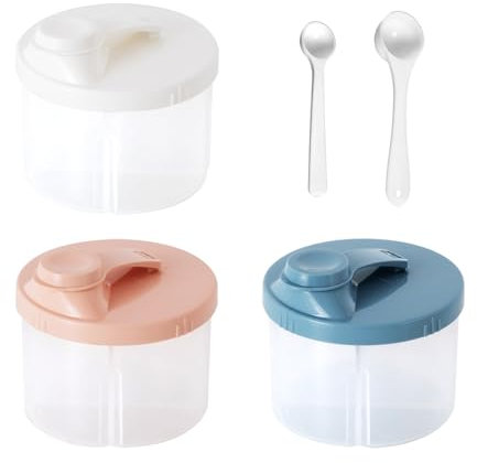 Caja Dispensadora De Leche En Polvo De 3 Piezas Y Cuchara Para Leche En Polvo De 2 Piezas, Caja Dosificadora Portátil, Caja Dosificadora Sellada, Adecuado Para Exteriores Y Viajes