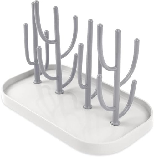 Multifunctional Baby Bottle Drying Rack with Detachable Brackets - Grey (Includes Feeding Cup Holder, Teat & Cup Organizer, Reusable Storage Solution for Baby Accessories)