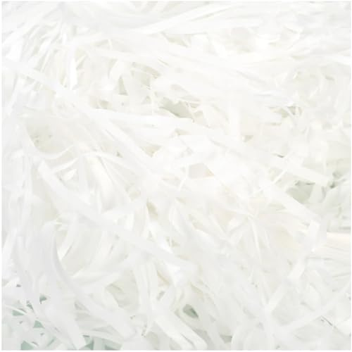 100 g papperssnöt fyllningsmaterial strimlat vitt sprakande papper förpackningsgräs pappershantel fyllning presentförpackning dekoration presentförpackning för paket, festival presentdekoration (vit)