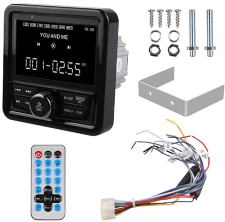 Wrtysully Marine Radio FM AM MP3 mediaspelare båt stereo vattentät Bluetooth USB AUX-mottagare för UTV ATV SPA RZR enkel installation lätt att använda