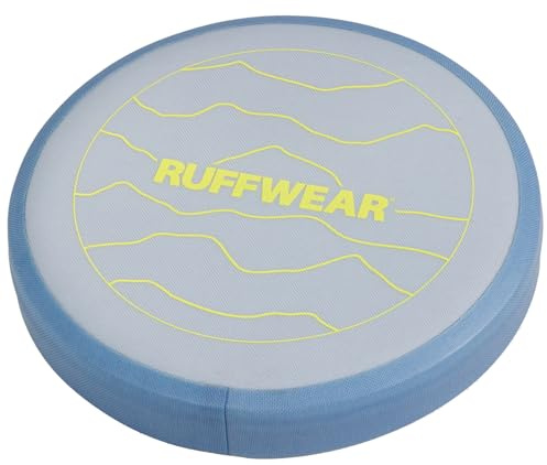 Ruffwear, Camp Flyer Dog Frisbee, Lightweight 8.7 in Flexible Flying Disc Dog Toy for Land Fetch, Soft on Teeth, Durable/High‑Visibility, Waterproof Finish, Doubles as Bowl, Polar Blue