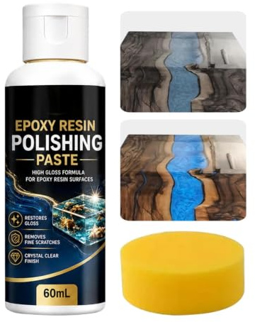 Slip- Och Polervax För Epoxiharts 60 ml långvarig slippasta och polerpasta | Med , repborttagningsvax För Smycken, Armband, Hängen, Ornament, Figurer, Nyckelringar, Och
