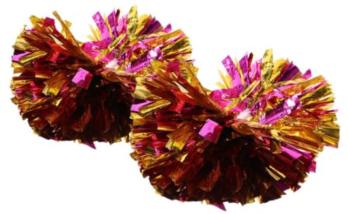 MAGICLULU 2pcs Pompons de Cheerleading Réutilisables en PE Poignée, Accessoires de Gymnastique pour Compétition D'encouragement et Chorégraphie de Cheer