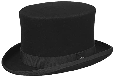 LIERYS Zylinder Hut Damen/Herren - Hochzeitshut aus Wollfilz - Zylinderhut Made in Germany - Anlasshut aus Filz - Filzhut Sommer/Winter schwarz 57 cm