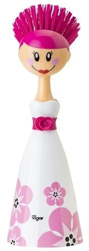 VIGAR Dolls April robuste Spülbürste mit Ständer, ABS, Nylon, Silikon