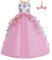 MYRISAM Princesse Fille Licorne Déguisement Robe de Anniversaire Cérémonie Soirée Halloween Carnaval Noël Fête Spectacle Mariage Longue en Tulle Robes Bal avec Bandeau Rose 8-9
