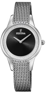 Festina Damen Analog Quarz Uhr mit Edelstahl Armband F20494/3