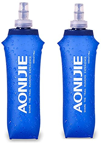 LOVARTS BEAUTY TPU 250ML/500ML PEVA 1L /1.5L /2L/3L Water Bladder Bottles Soft Flask Hydration bladder Leakproof Water Reservoirs for Backpacks Running Vest Pack (500ML-2pcs)
