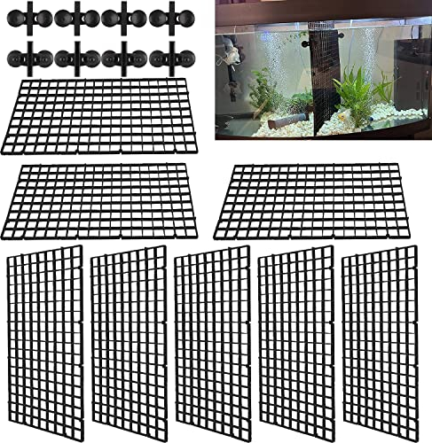 Fyihoxi 8 Stück Aquarium Trennwand Aquarium Tank Grid Trennung Brett Aquarium Isolation Kunststoff Gitter Fisch Tank Isolation Divider mit 10 Aquarium Divider Saugnap für Aquarium Unten Box