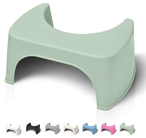 Well Care Sgabello Bagno Fisiologico Verde - Poggiapiedi Adulti per WC - Sgabellino Squatty da Toilette - Panchetto contro la stitichezza - Plastica Riciclata, LOG012