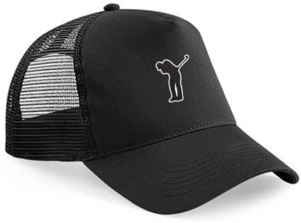 Golf Player Embroidery Baseball Cap | Kids Sporty Hat with Adjustable Snapback Black