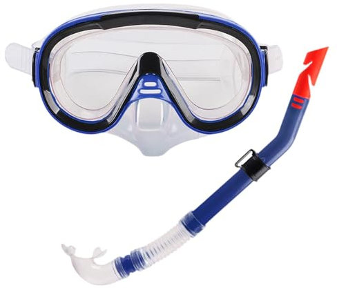 JISADER Tauchmasken-Schnorchelset, professionelle leichte Schwimmmaske für Männer und Frauen für Erwachsene, Taucherbrille, zum Schwimmen, Wassersport, blau klar
