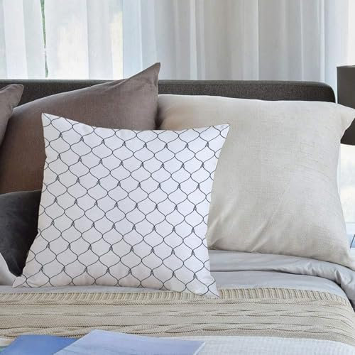 EMCLKS Designs Kissenbezug Männer/Frauen/Jungen/Mädchen Wohnzimmer Schlafzimmer Sofa Stuhl Kissenbezüge,Antikes Dekor, geschwungene Wellenlinien, ovale Formen,50x50cm