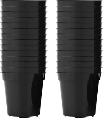 Hapyearn Lot de 50 pots de culture, 5,4 cm, en plastique, petits, ronds, pour cactus, plantes grasses, herbes noires