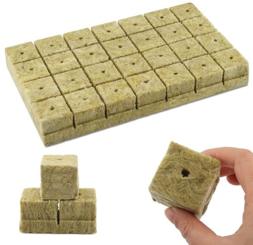 28 Piezas Cubos de Lana de Roca de Cultivo 4 X 4 X 4 cm, Cubos de Cultivo Hidropónicos Bloque, Cubos de Cultivo de Lana de Roca, Bloques de Cultivo de Lana de Roca, para Propagación, Semillero