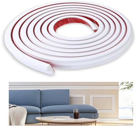 Zierleisten Selbstklebend, Wandleisten Selbstklebend, Stuckleisten Selbstklebend, Wandleisten, Stuckleisten Wand, Styroporleisten für Spiegelrahmen, Schränke & Wohnraumgestaltung Weiß 3.5m x 3.2cm